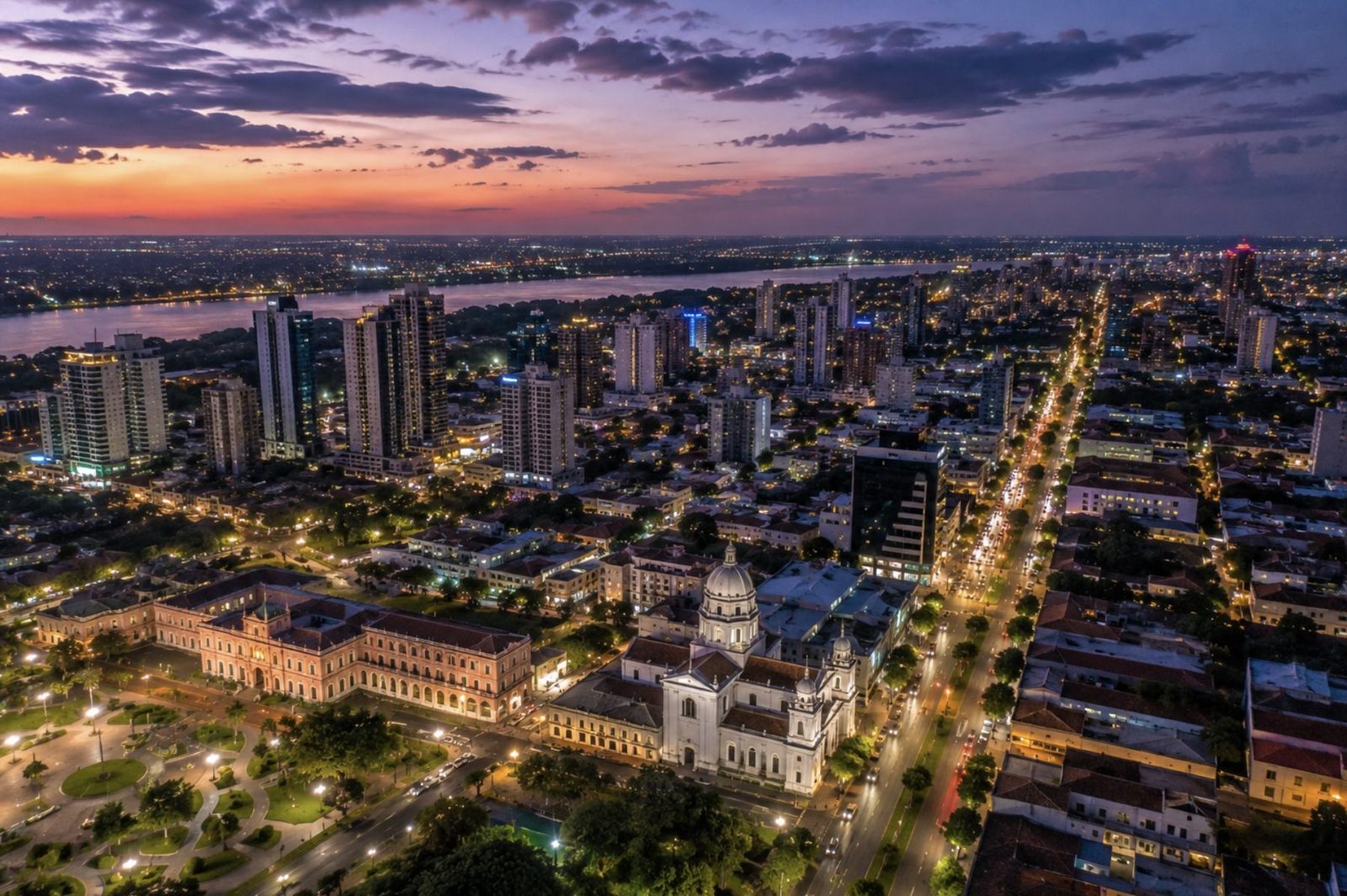 Asunción Paraguay al atardecer